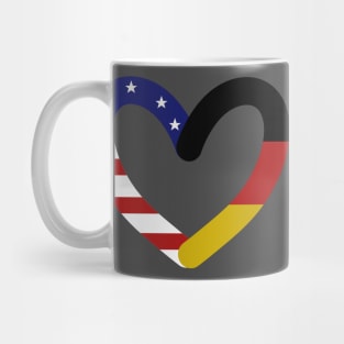 German and American Heart Mug